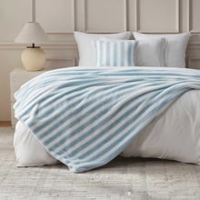 Seraph Striped Sherpa Fleece Faux Fur Throw